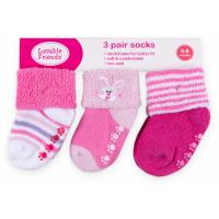 Шкарпетки Luvable Friends 3 пары нескользящие, для девочек Фото