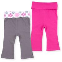 Штани дитячі Luvable Friends 2 шт рожеві і сірі, для дівчаток Фото