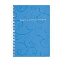Блокнот Buromax spiral side, А6, 80sheets, Barocco, square, blue Фото