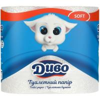 Туалетная бумага Диво Soft 2 слоя белая 4 рулона Фото