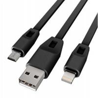 Дата кабель Drobak USB 2.0 - Micro USB/Lightning 2А (DR-1622) (Black) Фото