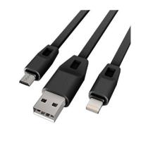 Дата кабель Drobak USB 2.0 AM to Lightning + Micro 5P 1.0m 2А (DR-162 Фото