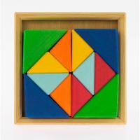 Конструктор Nic деревянный Разноцветный треугольник Фото
