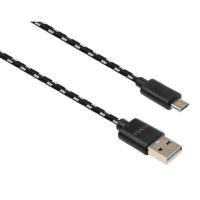 Дата кабель Vinga USB 2.0 AM to Micro 5P 2color nylon 1m black Фото
