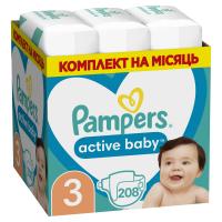 Підгузки Pampers Active Baby Midi Розмір 3 (6-10 кг) 208 шт Фото
