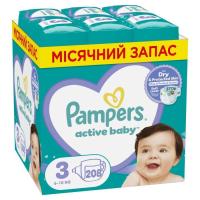 Підгузки Pampers Active Baby Midi Розмір 3 (6-10 кг) 208 шт Фото