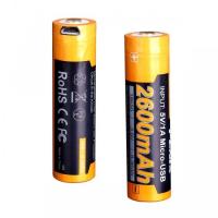 Аккумулятор Fenix 18650 2600 mAh micro usb зарядка Фото