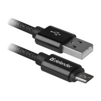 Дата кабель Defender USB 2.0 AM to Micro 5P 1.0m USB08-03T PRO black Фото