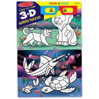 Набор для творчества Melissa&Doug 3D пазлы-раскраски Сафари/Океан Фото