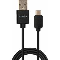 Дата кабель Vinga USB 2.0 AM to Type-C 1.0m 3A 18W PVC black Фото
