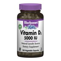 Витамин Bluebonnet Nutrition Витамин D3 5000IU, 120 вегетарианских капсул Фото