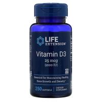 Витамин Life Extension Витамин D3, Vitamin D3, 25 мкг (1000 МЕ), 250 гел Фото