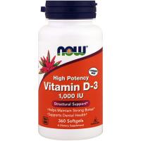 Вітамін Now Foods Витамин D-3 1000IU, 360 желатиновых капсул Фото