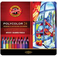 Карандаши цветные Koh-i-Noor Polycolor художественные металл. пенал 24 цветов Фото