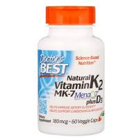 Витаминно-минеральный комплекс Doctor's Best Витамин K2 с D3, Vitamin K2 plus Vitamin D3, 180 Фото