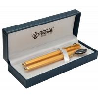 Ручка перьевая Regal набор перо + роллер в подарочном футляре Золото Фото