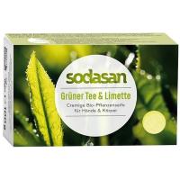 Твердое мыло Sodasan органическое антибактериальное Зеленый чай-Лайм 10 Фото