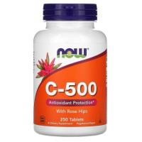 Вітамін Now Foods Вітамін C-500 з шипшиною, With Rose Hips, 250 табл Фото