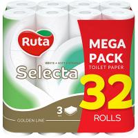 Туалетная бумага Ruta Selecta 3 слоя 32 рулона Фото