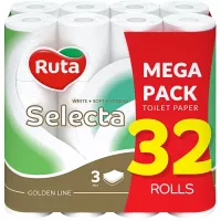 Туалетная бумага Ruta Selecta 3 слоя 32 рулона Фото
