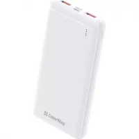 Батарея універсальна ColorWay 10 000 mAh Slim, White Фото