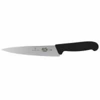 Кухонный нож Victorinox Fibrox Carving 19 см Serrated Black Фото