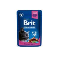 Вологий корм для кішок Brit Premium Cat Pouches with Chicken&Turkey 100 г Фото