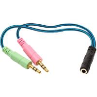 Переходник PowerPlant 3.5mм 4pin (F) to 2x3.5mм 3pin (M), 0.22m Фото