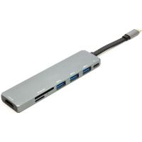 Концентратор PowerPlant USB 3.1 Type-C to USB Hub, HDMI, Card Reader (SD, Фото