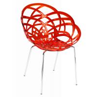 Кухонный стул PAPATYA flora ml сидіння прозоро-червоне, колір 29, хромов Фото
