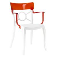 Кухонный стул PAPATYA opera-k, сидіння біле, верх прозоро-червоний Фото