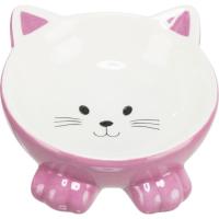 Посуд для котів Trixie Миска керамічна у вигляді котика150 мл/14 см (коль Фото