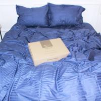 Пододеяльник MirSon Satin Stripe 30-0020 Smoky Blue 220х240 см Фото