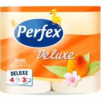 Туалетная бумага Perfex Deluxe Персик 3 слоя 4 рулона Фото
