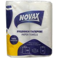 Паперові рушники Novax 2 шари 100 аркушів 2 рулони Фото