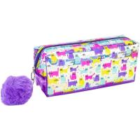 Пенал Cool For School голографический с помпоном 1 отделение фиолетовый Фото
