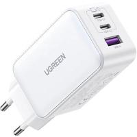 Зарядний пристрій Ugreen USB-A+2*USB-C 65W GaN Tech Fast White Фото