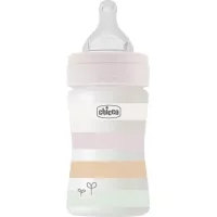 Бутылочка для кормления Chicco Well-Being Colors з силіконовою соскою 0м+ 150 мл Фото