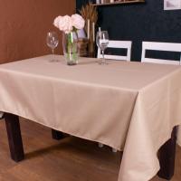 Скатертина MirSon Бавовна №002 Beige Strong 130x130 см Фото