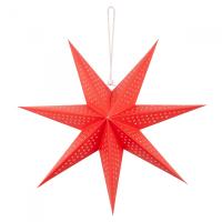 Елочная игрушка Novogod`ko Зірка паперова 3D, червона, 45 см, LED Фото