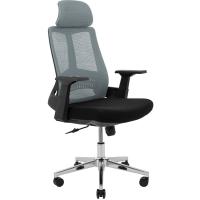 Офисное кресло Richman Токен Хром M-1 (Tilt) Сітка чорна + сітка сіра Фото