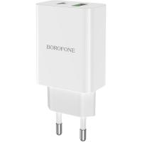 Зарядний пристрій BOROFONE BA56A Lavida dual port PD20W+QC3.0 charger White Фото