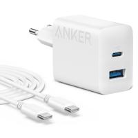 Зарядний пристрій Anker PowerPort 312 - 20W USB-C USB-A + USB-C cable Whi Фото
