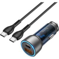 Зарядний пристрій HOCO NZ8 charger set (C to C) USB-A/Type-C Blue Фото