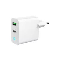 Зарядний пристрій Gembird 1xUSB-A + 1 Type-C (PD20Вт + QC3.0 18Вт) white Фото