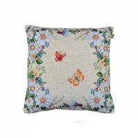Подушка Прованс гобеленовая декоративная Alicia бабочки и цветы 45 Фото