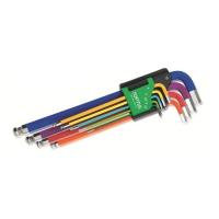 Ключ Toptul шестигранный с шаром 1,5-10мм 9шт. разноцветных Фото