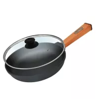 Сковорода Brizoll Optima чавунна з ручкою та скляною кришкою 200х35 Фото