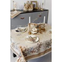 Скатерть Прованс гобеленовая с велюром золотой праздник 135х180 см Фото