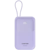 Батарея універсальна Canyon 10000mAh OnPower 101 PD/22.5W built-in cable Purpl Фото